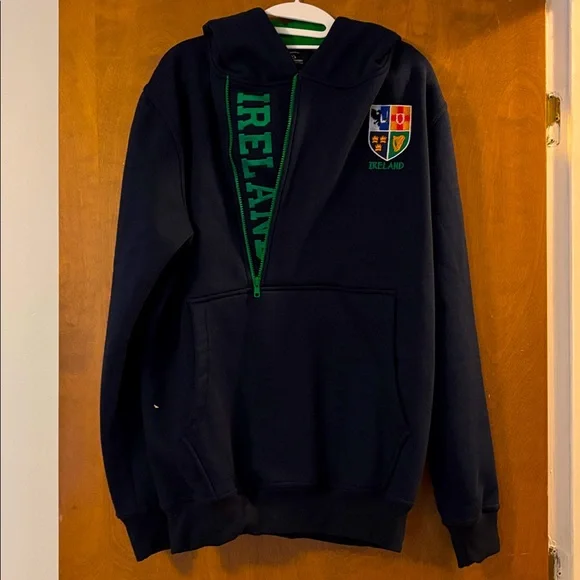 Ireland Live for Rugby Hoodie Mens XXXL Pullover Navy & Green Zip Sweatshirt - Picture 1 of 10